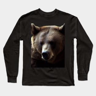 A brown bear in nature that looks cute and cuddly looks warm. Long Sleeve T-Shirt